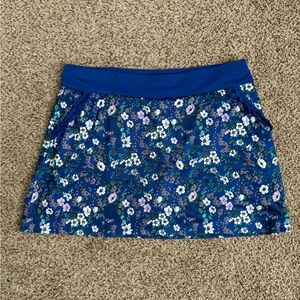 Callaway Botanical Blue Golf Skort with Pockets and Ruffle Detail